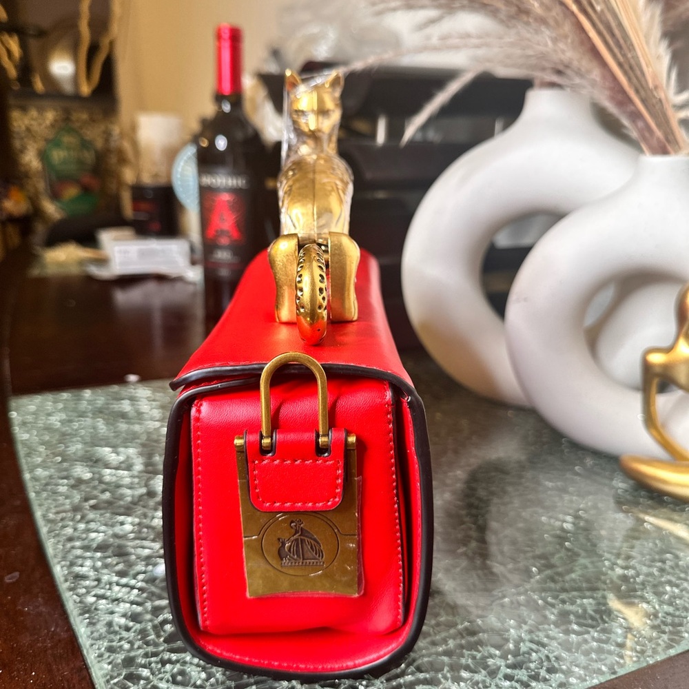 GENUINE LEATHER CAT HANDLE LUXURY CLUTCH BAG - Picture 5 of 15